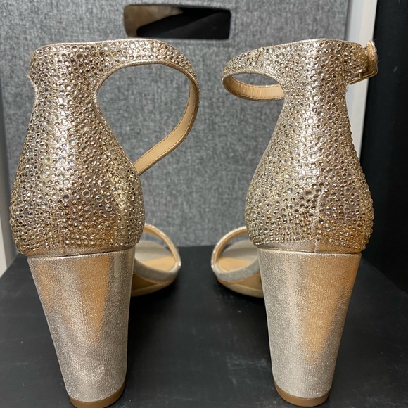 Macy’s Open Toe Gold Heels - Picture 13 of 16